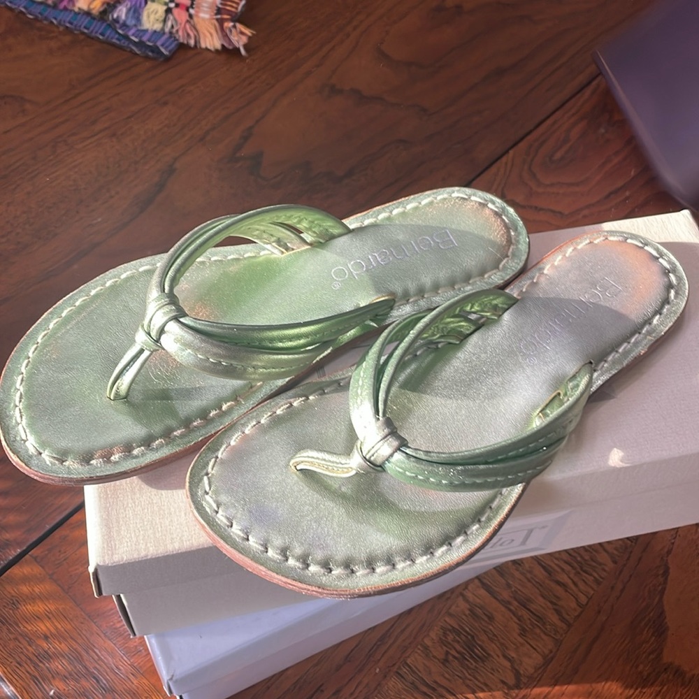 ⚡️PRICED TO SELL⚡️Bernardo metallic green sandals